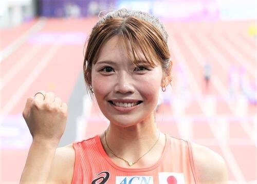 陸上女子100メートル障害の中島ひとみ(2025年9月撮影)