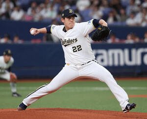 オリックス対ソフトバンク　オリックス先発の九里亜蓮(撮影･西尾就之)