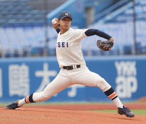 6大学野球　明大対法大　先発した法大･助川太志(撮影･柴田隆二)