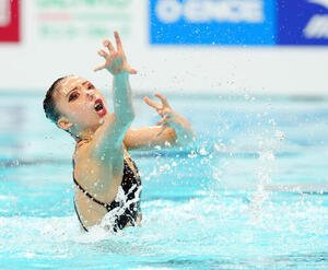 女子ソロフリー　ダイナミックな演技を披露する田所新菜(撮影･たえ見朱実)＝2026年5月23日