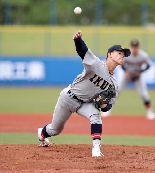 東北対仙台育英　先発の仙台育英･古川諒弥(撮影･木村有優)
