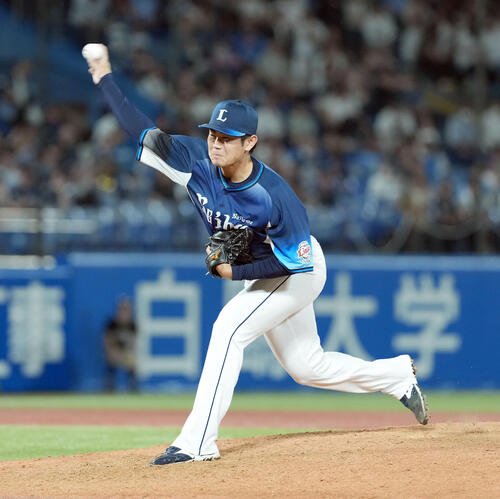 ヤクルト対西武　12回からマウンドに上がった西武青山美夏人(撮影･たえ見朱実)＝2026年5月27日