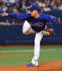 オリックス対中日　中日先発の柳裕也(撮影･上田博志)