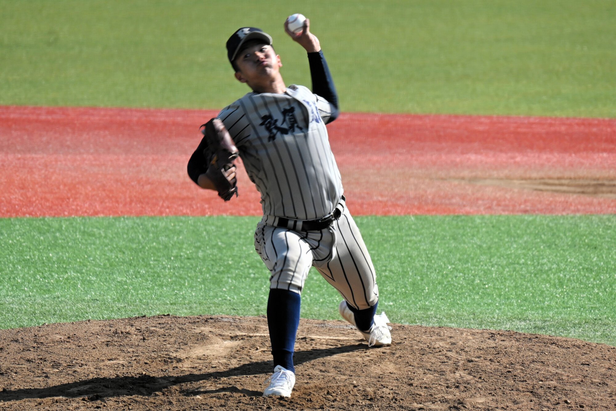 好投した辻勇紗生投手=長野オリンピックスタジアム、樫村伸哉撮影