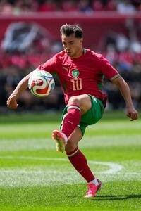 親善試合ノルウェー戦に出場したモロッコ代表ディアス(右)