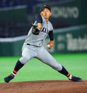 全日本大学野球選手権　北海学園大対関大　関大先発の米沢友翔(撮影･野上伸悟)
