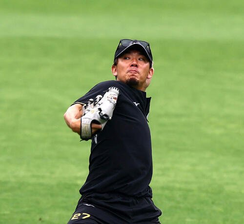 練習でキャッチボールする阪神伊藤将司　(撮影･加藤哉)
