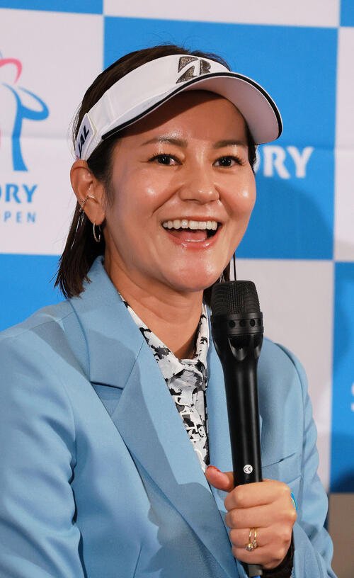 アマチュア座談会で話す宮里藍アンバサダー(撮影･上山淳一)