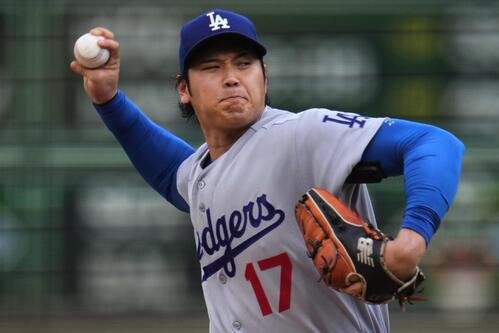 パイレーツ戦に先発したドジャース大谷翔平(AP)