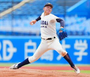 全日本大学野球選手権　準々決勝　大商大対東北福祉大　力投する大商大先発の中山優月(撮影･垰建太)