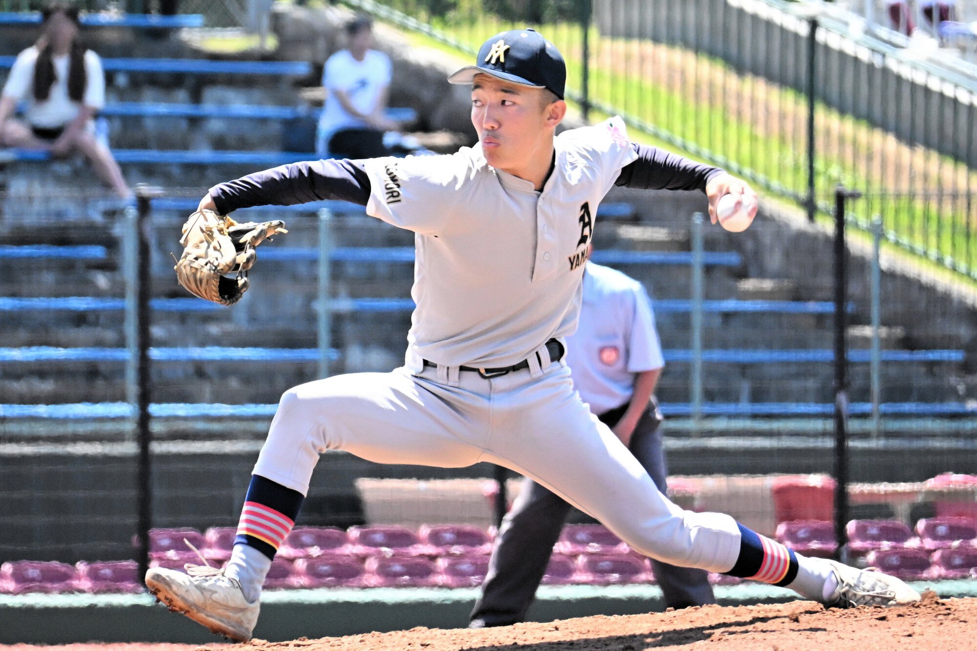 力投した青森山田の山田勇翔投手=2026年6月12日午前10時35分、はるか夢、小田邦彦撮影