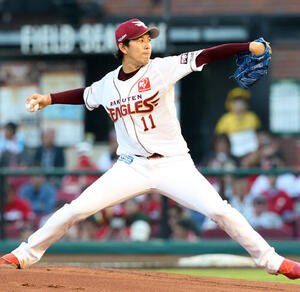 楽天対広島　楽天先発の岸孝之(撮影･浅見桂子)