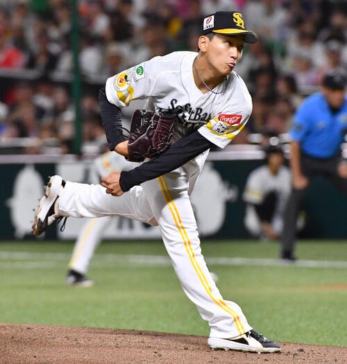 ソフトバンク対ヤクルト　ソフトバンク先発の前田悠伍(撮影･岩下翔太)