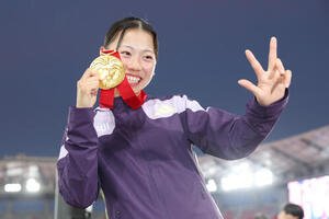 女子800メートル決勝　3連覇を達成した久保凛(撮影･宮地輝)