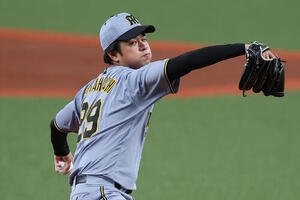 オリックス対阪神　力投する阪神先発の高橋遥人(撮影･前田充)＝2026年6月13日