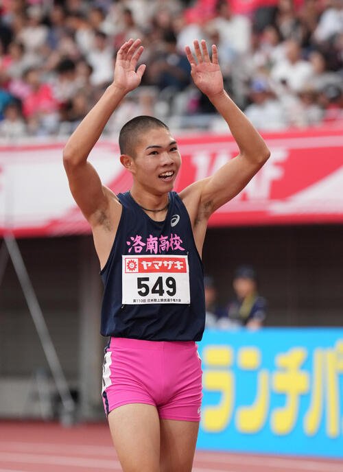 第110回日本陸上競技選手権大会　男子400メートル障害決勝で優勝した後藤大樹(撮影･森本幸一)
