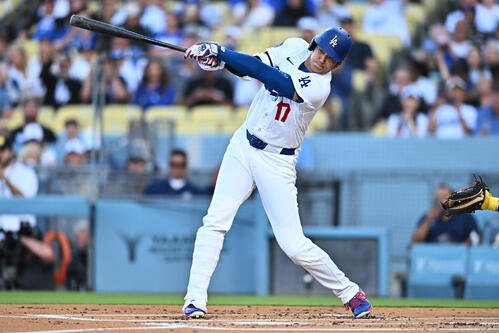レイズ戦の1回、右飛に倒れたドジャース大谷(AP)