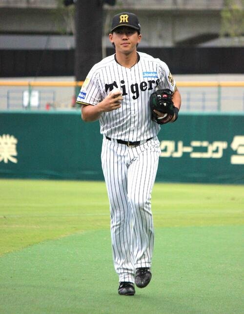 2軍練習試合にベンチ入りした阪神立石(撮影･柏原誠)
