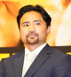 WBA世界バンタム級王座決定戦で増田陸と対戦が決まり、会見を行う比嘉大吾(撮影･江口和貴)