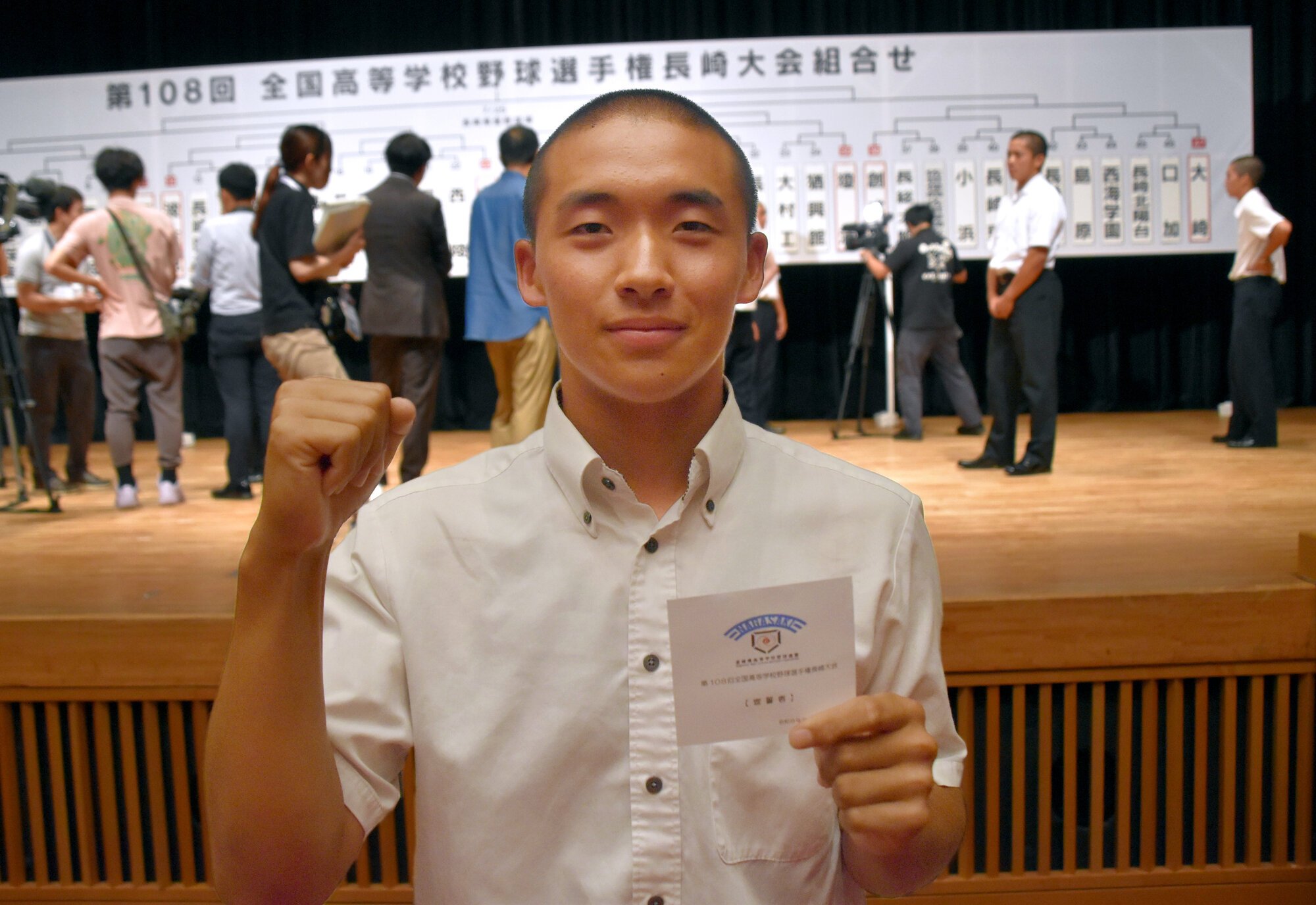 選手宣誓をすることが決まった創成館の川崎治知主将(3年)=2026年6月19日、長崎県大村市、上沢博之撮影
