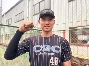 星稜との練習試合に先発し、好投した山梨学院･菰田(撮影･平山連)
