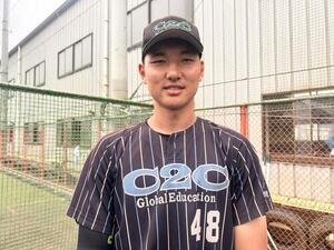 星稜との練習試合に先発し、好投した山梨学院･菰田(撮影･平山連)