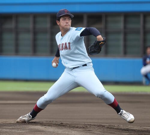 B組で先発した近大･宮原廉(撮影･柴田隆二)