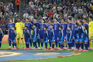 日本対チュニジア　君が代に臨む日本代表(2026年6月20日撮影)