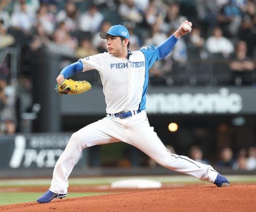 日本ハム対ロッテ　日本ハム先発の加藤貴之(撮影･黒川智章)