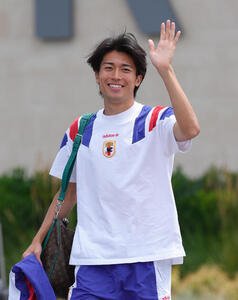 米国･ナッシュビルの練習施設を後にする中村敬斗(撮影･足立雅史)
