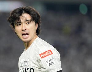 ソフトバンク対西武　6回を投げ8奪三振無失点に抑えたソフトバンク上沢直之は気迫の表情を見せる(撮影･たえ見朱実)