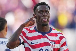 先制ゴールを決めたアメリカのバログン(AP)