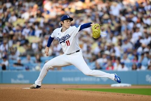 パドレス戦に先発した佐々木朗希(AP)