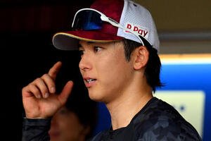 楽天対日本ハム　1軍に合流し試合前練習で汗を流す楽天宗山塁(撮影･滝沢徹郎)