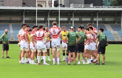 ラグビー･ネーションズ選手権イタリア戦へ向けて前日調整する日本代表
