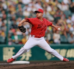 阪神対広島　広島先発の森翔平(撮影･上山淳一)
