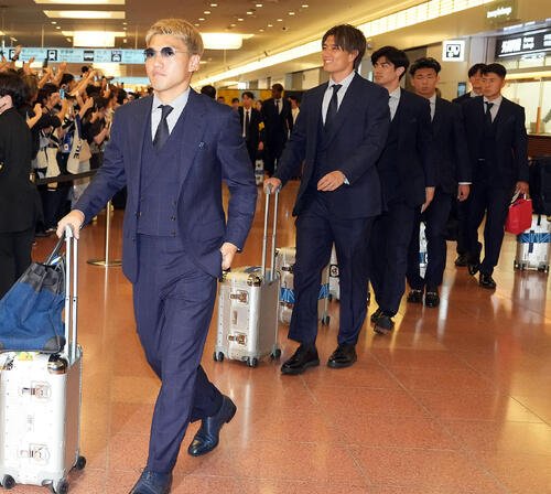 W杯から帰国した日本代表イレブン(2026年7月2日撮影)