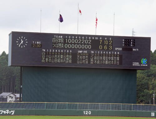 四谷学院対つくば秀英　両チームのスコアボード(撮影･小島史椰)