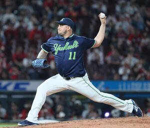 広島対ヤクルト　9回裏広島、ヤクルト3番手のホセ･キハダ(撮影･加藤孝規)