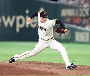 巨人対阪神　8回からマウンドに上がった巨人大勢(撮影･たえ見朱実)