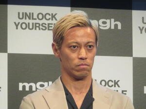 スポーツブランド｢mgh｣の全ラインアップ販売開始に伴うトークイベントに出席した本田圭佑