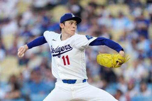 マリナーズ戦に先発したドジャース佐々木朗希(AP)