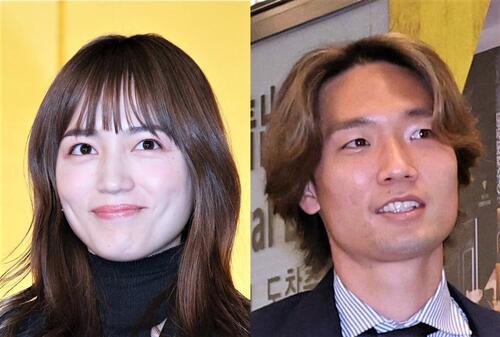 結婚と第1子妊娠を発表した川口春奈(左)と板倉滉