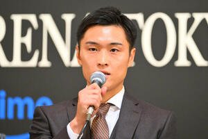 IBF世界スーパーバンタム級暫定王座決定戦が決まり会見に臨む西田凌佑(撮影･滝沢徹郎)