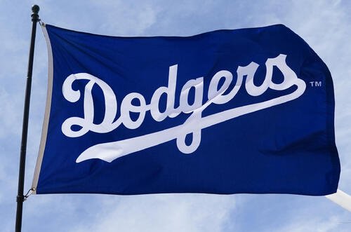 ドジャース球団旗(2024年2月撮影)