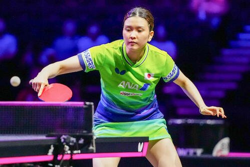 女子シングルス1回戦で張本美和と対戦する橋本帆乃香(2026年8月撮影)