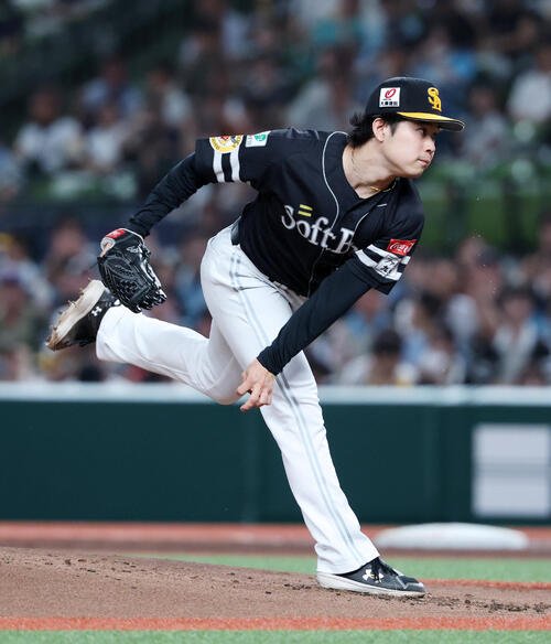 西武対ソフトバンク　ソフトバンク先発の松本晴(撮影･鈴木正人)
