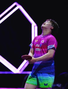 男子準々決勝でチャン･ウジンに勝利し天をあおぐ松島輝空(撮影･垰建太)