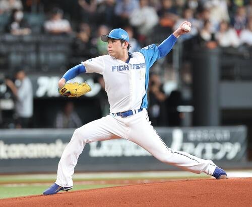 日本ハム対ロッテ　日本ハム先発の加藤貴之(撮影･黒川智章)