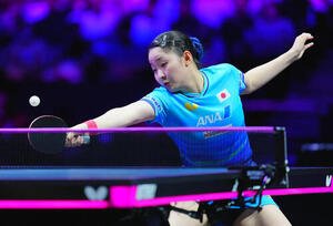 女子準々決勝でシン･ユビンと対戦する張本美和(撮影･垰建太)